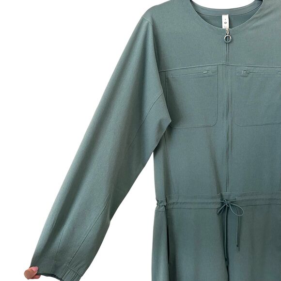 LULULEMON Ventlight Zippered Full Length Jumpsuit‎ Tidewater Teal NWT Sz 8 - Picture 5 of 8